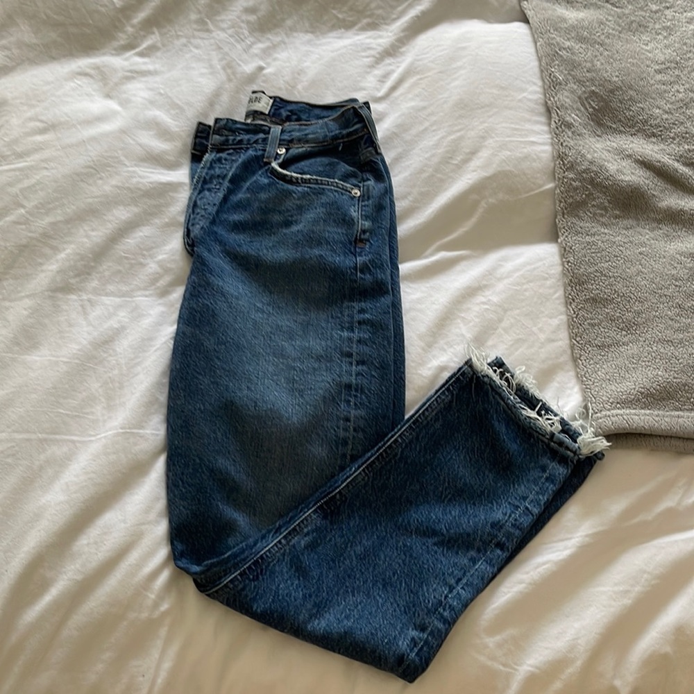 Agolde Dark-Wash, Mid-Rise Jeans